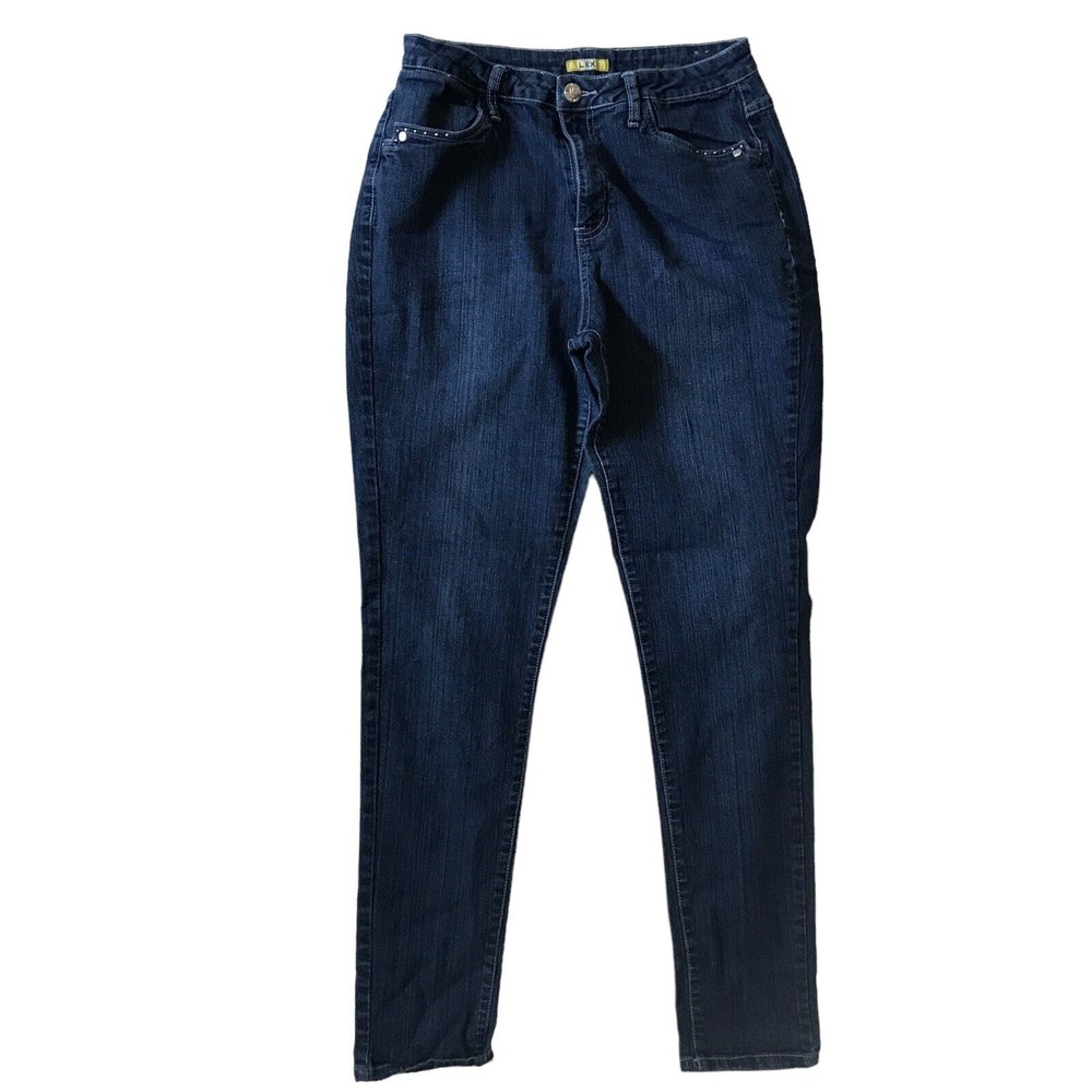 LEXI Jeans size 13/14 Women Skinny High Rise Embroidered Denim Y2K